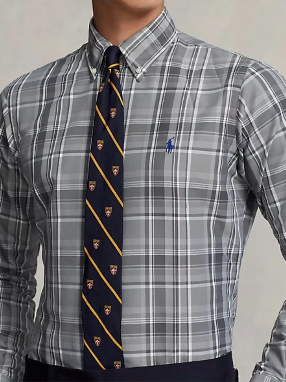 Polo by Ralph Lauren Black and Gray Plaid Button-Down Shirt